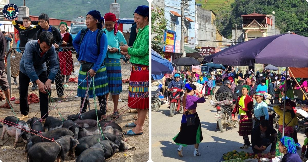 Dong Van Ethnic Market on Sunday morning